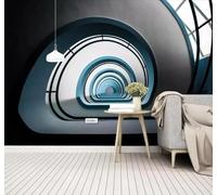 Tzxztt Tridimensional Arte Retro Espacio Ampliado Túnel Papel Pintado 3D Seda Texturizada Primera Calidad Neutros Material Ideal Para SalóN Dormitorio-430cm×300cm