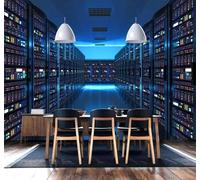 Tzxztt Tridimensional Azul Tecnología Panel Expositivo Extensión Del Espacio Papel Pintado 3D Seda Texturizada Primera Calidad Neutros Material Ideal Para SalóN Dormitorio-430cm×300cm