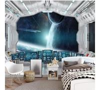 Tzxztt Tridimensional Cosmos Nave Espacial Planeta Universo Papel Pintado 3D Seda Texturizada Primera Calidad Neutros Material Ideal Para SalóN Dormitorio-200cm×140cm