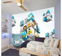 Tzxztt Tridimensional Cubo Dibujos Animados Animales Avatares Papel Pintado 3D Seda Texturizada Primera Calidad Neutros Material Ideal Para SalóN Dormitorio-430cm×300cm