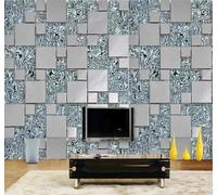 Tzxztt Tridimensional Geométrico Figuras Abstracto Arte Cuadrícula Papel Pintado 3D Seda Texturizada Primera Calidad Neutros Material Ideal Para SalóN Dormitorio-430cm×300cm
