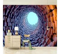 Tzxztt Tridimensional Geométrico Túnel Espacio Extensión Moderno Papel Pintado 3D Seda Texturizada Primera Calidad Neutros Material Ideal Para SalóN Dormitorio-400cm×280cm