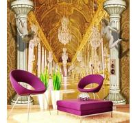 Tzxztt Tridimensional Relieve Ángel Pasillo Espacial Columnas Romanas Papel Pintado 3D Seda Texturizada Primera Calidad Neutros Material Ideal Para SalóN Dormitorio-150cm×105cm