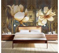 Tzxztt Tridimensional Retro Bello Floral Arte Papel Pintado 3D Seda Texturizada Primera Calidad Neutros Material Ideal Para SalóN Dormitorio-350cm×256cm