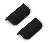 TZYYAO 2 Packs De Tiradores Para Armarios,Manillas Para Puertas Invisibles Con Centro De Agujero De 64mm 96mm,Tiradores Para Armarios De Cocina,Para Cajones Tocador Baño,Black-80mm/3.1in