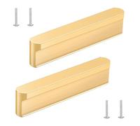 TZYYAO 2 Piezas Manijas Para Armarios,Manijas Para Armarios De Cocina,Manijas De Aluminio Para Cajones Con Centro De Agujero De 64/96/128mm,Tiradores Para Puertas,Con Tornillos,Gold-212mm/8.3in