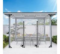 TZYYAO Lonas Transparentes PVC Alta Resistencia-con Puerta con Cremallera,Lona Protectora Resistente Al Desgarro,Paneles Laterales De Lona Transparente,para Cocheras,Pérgolas,WxH-3.8x3m/12.5x9.8ft