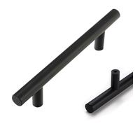 TZYYAO Tiradores Para Armarios De 96/128/160/192/256mm Entre Centros,2 Piezas Manijas Para Puertas De Cocina,Tiradores Para Cajones,Tiradores Redondos En T De Aluminio,Black/2pcs-200mm/7.9in