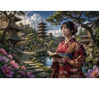 TZZKLAMNYO Chica con kimono en Kioto, Japón Cuadro En Lienzo Sin Marco Lienzo Decorativo Moderno HD Arte De Pared Para Salón, Dormitorio, Pasillo, Casa Decoracion, Regalo 20x30inch(50x75cm)