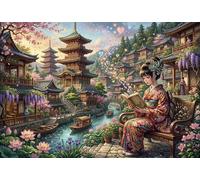 TZZKLAMNYO Chica con kimono en Kioto, Japón Cuadro En Lienzo Sin Marco Lienzo Decorativo Moderno HD Arte De Pared Para Salón, Dormitorio, Pasillo, Casa Decoracion, Regalo 08x12inch(20x30cm)