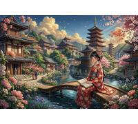 TZZKLAMNYO Chica con kimono en Kioto, Japón Cuadro En Lienzo Sin Marco Moderno HD Arte De Pared Póster Decorativo Para Dormitorio, Salón, Cocina, Casa Decoracion, Regalo 16x24inch(40x60cm)