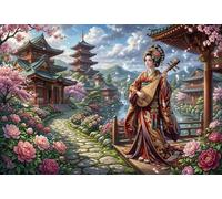 TZZKLAMNYO Chica con kimono en Kioto, Japón Cuadro En Lienzo Sin Marco Moderno HD Arte De Pared Póster Decorativo Para Dormitorio, Salón, Comedor, Cocina Decoracion, Regalo 20x30inch(50x75cm)