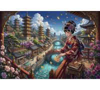 TZZKLAMNYO Chica con kimono en Kioto, Japón Cuadro En Lienzo Sin Marco Moderno HD Póster Arte De Pared Para Salón, Dormitorio, Cocina, Casa Decoracion Pared, Regalo 12x18inch(30x45cm)