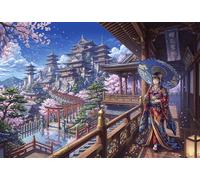 TZZKLAMNYO Flores de cerezo en Kioto, Japón Cuadro En Lienzo Sin Marco Arte De Pared Sakura Moderno HD Lienzo Decorativo Para Salón, Dormitorio, Casa, Pasillo Decoracion, Regalo 24x36inch(60x90cm)