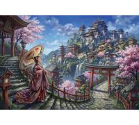 TZZKLAMNYO Flores de cerezo en Kioto, Japón Cuadro En Lienzo Sin Marco Moderno HD Póster Sakura Arte De Pared Para Dormitorio, Salón, Cocina, Pasillo Decoracion, Regalo 08x12inch(20x30cm)