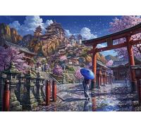TZZKLAMNYO Flores de cerezo en Kioto, Japón Cuadro En Lienzo Sin Marco Moderno HD Sakura Lienzo Decorativo Para Salón, Dormitorio, Casa, Oficina Decoracion Pared, Regalo 12x18inch(30x45cm)