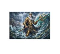 TZZKLAMNYO La ira de Poseidón - Mitología griega Cuadro En Lienzo Sin Marco Moderno HD Arte De Pared Póster Decorativo Para Dormitorio, Salón, Oficina, Pasillo Decoracion, Regalo 20x30inch(50x75cm)