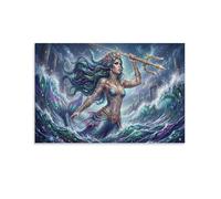 TZZKLAMNYO Reina sirena Cuadro En Lienzo Sin Marco Arte De Pared Moderno HD Lienzo Decorativo Para Salón, Dormitorio, Oficina, Comedor Decoracion, Regalo 16x24inch(40x60cm)