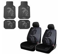 U.A.A. INC. Star Wars Darth Vader - Juego de 8 Fundas de Goma para Asientos Delanteros y Traseros, Color Negro