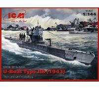 u-Boat Type Iib (1943 ), German Submarine 1 :3 50 Plástico Modelo Kit Icm
