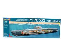 u-Boat Xxi Type W/ Interieur Submarine 1:144 Plástico Modelo Kit Revell