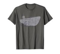 U-Boot Type VIIC gráfico esquemático detallado U-Boat Submarino Camiseta