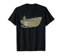 U-Boot Type VIIC gráfico esquemático detallado U-Boat Submarino Camiseta