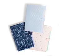 U Brands Carpeta de archivos expandible de moda, carpeta de poliéster de 5 bolsillos, patrones elevados, paquete de 3 (3450U01-12)
