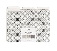 U Brands Carpetas marroquíes, suministros de oficina, pestañas de corte 1/3 en posiciones surtidas, tamaño carta, blanco y negro, 9 unidades