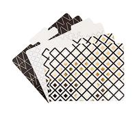 U Brands Classic File Folders Set, Office Supplies, Black, Gold and White, FSC Certified, 6 Count