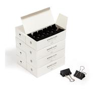 U Brands Clips de carpeta, medianos de 1-1/4 pulgadas de ancho, capacidad de sujeción de papel de 1/2 pulgada, acero negro y plateado, 96 unidades - 656U08-24