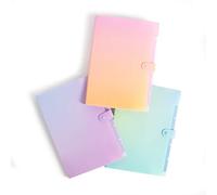 U Brands Fashion Carpeta de archivos expandible, carpeta de poliéster de 5 bolsillos, pastel degradado, paquete de 3 (3451U01-12)