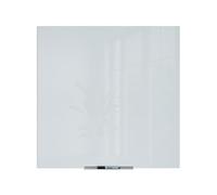 U Brands Pizarra de vidrio flotante de borrado en seco, 35 x 35 pulgadas, superficie blanca esmerilada no magnética, sin marco (2843U00-01)