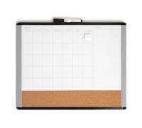 U Brands tablero calendario y pizarra magnética de borrado en seco 3 en 1, 41 x 51 cm, marco negro y gris