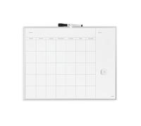 U Brands tablero de calendario pizarra blanca magnética de borrado en seco, 51 x 41 cm, marco de aluminio dorado, con imán para pizarra y rotulador