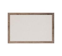 U Brands tablón de anuncios de lino, 89 x 58 cm, marco rústico con efecto madera, superficie de calidad industrial