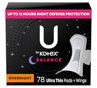 U by Kotex Balance - Almohadillas ultradelgadas con alas, 78 unidades (6 paquetes de 13)