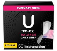 U by Kotex Barely There Forros de absorción ligera, regular, sin fragancia, 50 unidades
