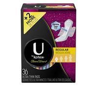 U by Kotex CleanWear - Almohadillas ultrafinas con alas 10036000490371, Regular, Regular, 1