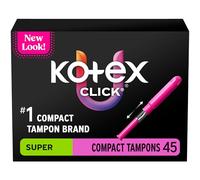 U by Kotex Click - Tampones compactos, superabsorbencia, sin perfume, 45 unidades