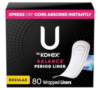 U by Kotex Curves Regular Liners, Unscented, 80 Count by U by Kotex