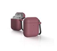 U by UAG [U] Dot Soft-Touch Silicone Case Apple Airpods 2 (2019) / Apple Airpods 1 (2016) Funda [Compatible Carga inalámbrica (LED Visible), Lightning-Conector Cubierta, mosquetón] Dusty Rose