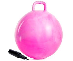U&C Planet Balón Hinchable Hopperbal con Bomba, 45 cm, para niños, Capacidad de Carga máxima de 70 kg, Juguete para niños de 3 a 6 años, Interior y Exterior, Nube Rosa