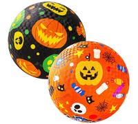 U&C Planet Pack de 2 Pelotas para Jugar en Halloween Pelota Blanda de Goma de 21,5 cm para Dodgeball y Balonmano para niños de 1 a 8 años Incluye Bomba Manual para Jugar en Interiores y Exteriores