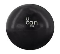 U can Pelota de Pilates y Yoga con Peso, 1KG, Negra, PVC de Alta Calidad, para Entrenamiento Funcional, Fortalecimiento Muscular y Rehabilitación Física (Negro, 1 Kg)