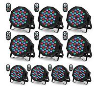 U`King 10 Piezas Foco Par LED, RGB 36 LED Luces Escenario con Control Remoto y Modo de Activación de Sonido, Luz de Discoteca para Fiestas Navidad DJ Bar