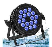 U`King 18x 10W Luces Escenario LED IP65 Impermeable, RGBW 4 IN 1 LED Par con 105cm Cable de Alimentación y 52 cm Cable D MX, soporte 4/8 CH, Uso para exterior Césped Discoteca Bar Fiesta