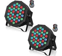 U`King 2PCS Par LED Recargable, RGB 36 LED Focos Luces Escenario LED con Control Remoto y Función de temporización, 7 modos de Iluminación de Escenario y Control DMX para DJ Discoteca Party