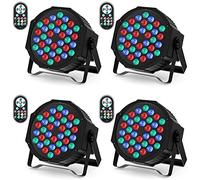 U`King 4 Piezas Foco Par LED, RGB 36 LED Luces Escenario con Control Remoto y Modo de Activación de Sonido, Luz de Discoteca para Fiestas Navidad DJ Bar