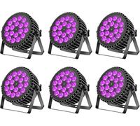 U`King 6 piezas luces par Foco LED de 200 W 4 en 1 Luz de escenario UV RGB DMX512 Luces de Fiesta, Discoteca,8 canales 8 efectos de mezcla de colores para escenario/DJ/fiesta/actuación/bar/Halloween